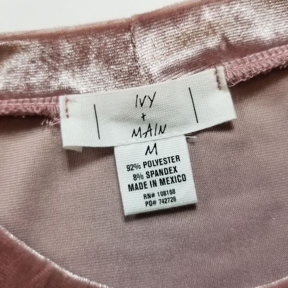 Crushed Velvet Top Ivy & Main Blush Pink - Picture 3 of 3